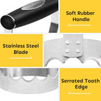 Serrated Food Chopper Manual Hand, 3" Stainless Steel Hand Chopper - view 3