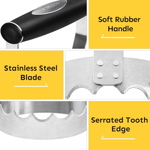 Serrated Food Chopper Manual Hand, 3" Stainless Steel Hand Chopper - view 3