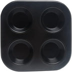 Pilarmuture 4 Hole Muffin Pan Muffin Trays, Bakeware Tins & Trays Non-stick Cupcake Baking Pan Mini Muffin Cups Pudding Bakeware Cake Mold for Oven Baking Roasting