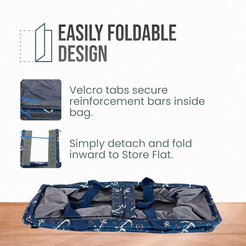Extra Large Utility Tote Bag - Oversized Collapsible Beach Bag - Anchor - view 6