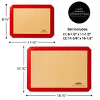 Silicone Baking Mat - Set of 3 Non-Stick Professional Food Safe Tray Pan Liners - 2 Half Sheet (11-5/8" x 16-1/2") 1 Quarter Sheet (8-1/2" x 11-1/2") - view 3