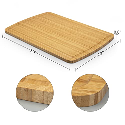 76 cm Extra Large Bamboo Cutting Board for Kitchen, 30 x 20 Inch Large Wooden Cutting Boards with Juice Groove, Thick Butcher Block Cutting Board for Meat Vegetables, Large Charcuterie Board - view 3