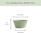 The Silicone Kitchen Reusable Silicone Baking Cup Silicone Muffin Liners for Cupcakes, BPA Free, Regular, 24 Pack, White Blue Green