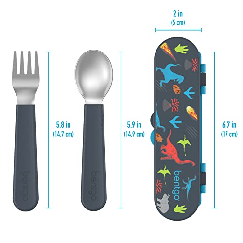 Kids Stainless Steel Utensil Set with Fork, Spoon, & Storage Case - view 5
