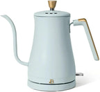 Beautiful 1L Electric Gooseneck Kettle, Precision Pour Spout, 1200W Fast Boil, Auto Shut-Off, Cordless, Stainless Steel, Tea & Coffee Maker with Ergonomic Handle, Matte Finish (Hydrangea)