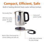 Electric Stainless Steel Kettle for Tea and Coffee, BPA-Free, Fast Boiling, Auto Shut-Off, 1 Liter, 1500W, Black and Silver - view 3