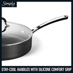 10-Piece Non-Stick Kitchen Cookware Set Black Pots & Pans with Stay-Cool Stainless Steel Handles Hard-Anodized Aluminum for Even Heating - view 5