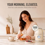 Retro Electric Kettle,1.7L Enamel-Coated Stainless Steel - Cream - view 6