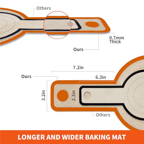 Silicone Bread Sling for Dutch Oven Liner, Non Stick 2 PCS, Easy Clean Reusable Silicone Baking Mat with Long Handles, Easy to Transfer Sourdough Bread, Orange - view 2