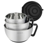 Stainless Steel Mixing Bowls Set with Lids,1.5,3 & 5 Qt,Black