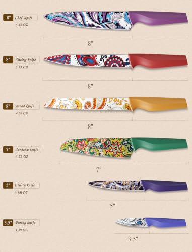 Paisley Pattern Knife Set with Cover - view 7