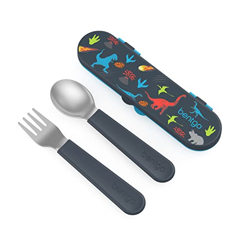 Kids Stainless Steel Utensil Set with Fork, Spoon, & Storage Case