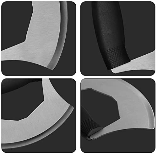 Mezzaluna Knife Salad Chopper, Stainless Steel Blade with Protective Cover - Ergonomic Anti-Slip Handle Vegetable Chopper Mincing Knife for Pizza, Cheese, Onion, Carrot, Pepper, Garlic, Vegetable - view 7