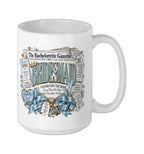 Bachelorette Squad Wedding Newspaper Front Page Girls' Trip Ceramic Mug, White, 15oz - view 2