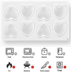 Heart Mold Chocolate Molds - 3D Heart Shape Silicone Mousse Cake Baking Molds For Valentine Hot Chocolate Dessert Candy Cheesecake(8-Cavity)