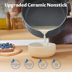 10QT Non Stick Stock Pot with Lid, Ceramic Large Cooking Pot for Soup - view 2