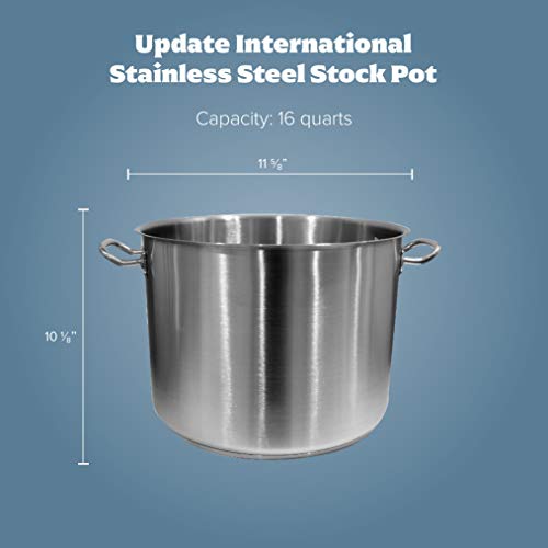 16 Qt Stainless Steel Stock Pot w/Cover, silver, SPS-16 - view 2