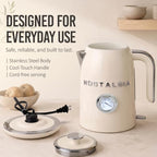 Retro Electric Kettle,1.7L Enamel-Coated Stainless Steel - Cream - view 7