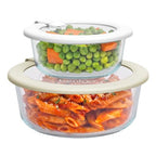 Signature Glass Food Storage Containers with Lids, 4 Piece Set