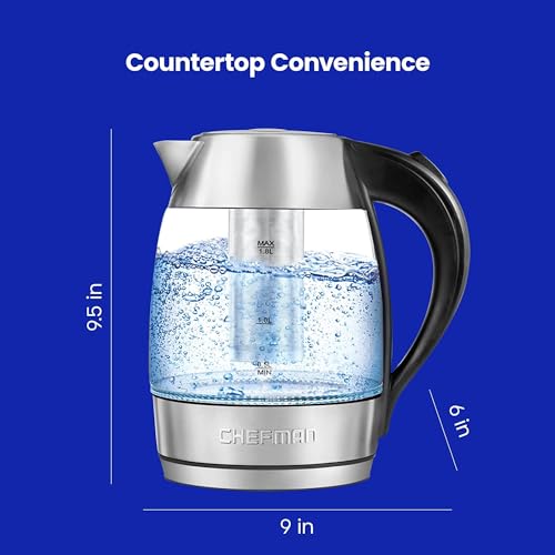 Teapot with Glass Carafe | 1.8 Liter Electric Kettle | 360 Degree Base | Stainless Steel - view 6