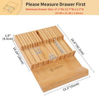 In-drawer Knife Block Bamboo Kitchen Knives Drawer Organizer Large - view 3