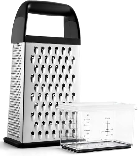 Cheese Grater With Container Box Grater Stainless Steel Kitchen Black - view 7