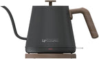 Modern Electric Gooseneck inner Stainless Steel Kettle, 1200W Quick Heating, One touch, Auto Shut off with Elegant Wood Grain design 800ML (Black)