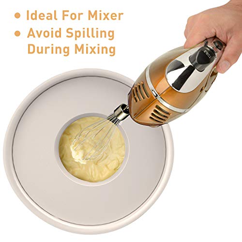 Mixing Bowls with Airtight Lids Set, 5PCS Stainless Steel Nesting Bowls with Grater Attachments & Non-Slip Bottoms, Size 5, 3, 2, 1.5, 0.63 QT, Great for Mixing & Serving, Khaki - view 4