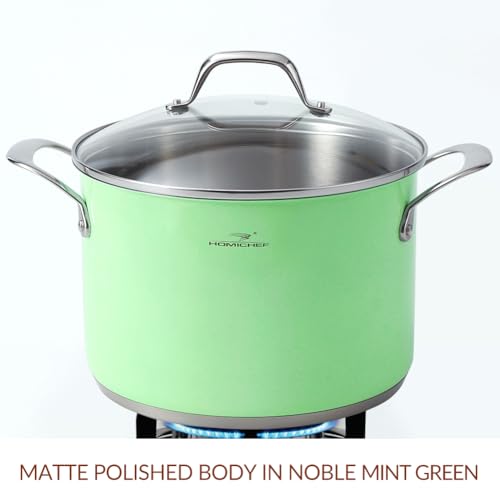10-Piece Mint Green Nickel Free Stainless Steel Cookware Set - Nickel Free Stainless Steel Pots and Pans Set - Healthy Non-Toxic Induction Cookware Sets - view 2