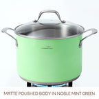 10-Piece Mint Green Nickel Free Stainless Steel Cookware Set - Nickel Free Stainless Steel Pots and Pans Set - Healthy Non-Toxic Induction Cookware Sets - view 2