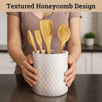 Ceramic Utensil Holder for Kitchen Counter w/ Anti-Slip Base 5.5"W x 6.5"H - view 5