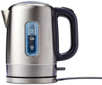 Electric Stainless Steel Kettle for Tea and Coffee, BPA-Free, Fast Boiling, Auto Shut-Off, 1 Liter, 1500W, Black and Silver