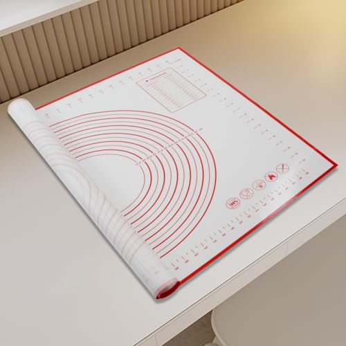 Dough Mat Pastry Silicone Baking Mats 32x24" Red for Rolling Dough Kneading Sheet Sourdough Bread Baking Supplies - view 6