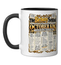 October Birthday King Born October Man Front Page Newspaper Ceramic Mug, Black/White, 11oz
