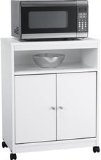 Ameriwood Home Good to Go Landry Microwave Cart, White