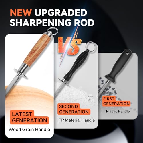 Knife Sharpener Rod German High Carbon Steel Honing Rod, 10'' - view 6