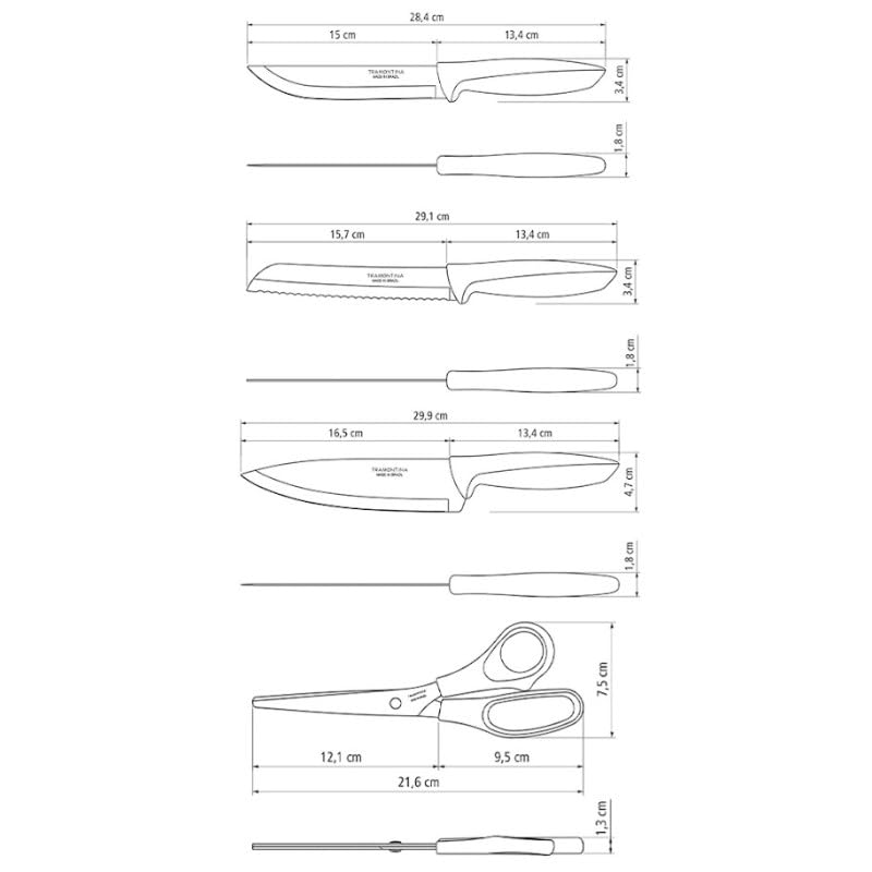 Kitchen Knives Set, Stainless steel - view 4