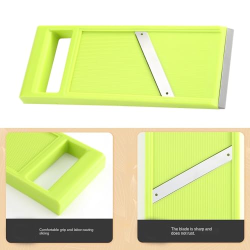 Plastic Vegetable Chip Maker with Stainless Steel Blades,Durable Yellow Vegetable Chopper,Easy to Clean,Multipurpose Potato Chip Slicer for Kitchen Cooking - view 5