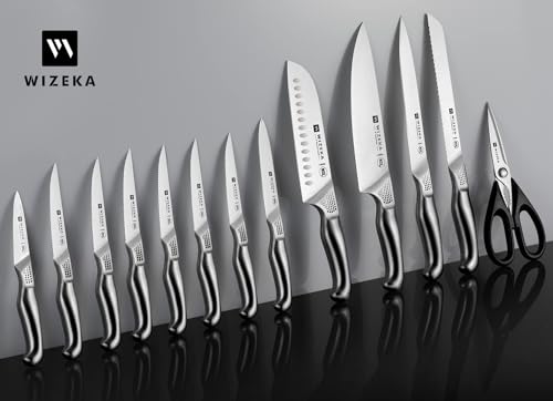 Knife Set, 15 Piece Kitchen Knife Set with Block and Sharpener - view 6