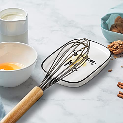 Ceramic Spoon Rest for Stove Top, Large Spoon Holder for Kitchen Counter, White Coffee Spoon Rest, Heat-Resistant Cooking Utensil Rest, Modern Farmhouse Kitchen Décor - view 6