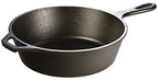Pre-Seasoned Cast Iron Deep Skillet, 3 Quart