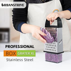 Cheese Grater With Container Box Grater Stainless Steel Kitchen Black - view 4