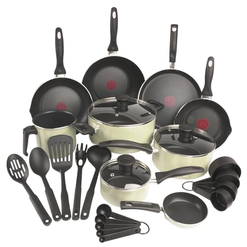 Supercook 26 Piece Lichen Green Cookware Set with Titanium Non-Stick Thermo Signal Technology, Easy Cleaning and Diffuser Base for Creating Delicious Recipes, B929SZ84