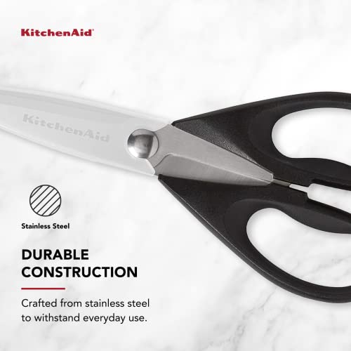 All Purpose Kitchen Shears with Protective Sheath Durable Stainless Steel Scissors, Dishwasher Safe, Soft Grip Comfort Handle, 8.72 Inch, Black - view 5