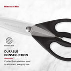 All Purpose Kitchen Shears with Protective Sheath Durable Stainless Steel Scissors, Dishwasher Safe, Soft Grip Comfort Handle, 8.72 Inch, Black - view 5