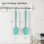 600ºF Heat Resistant Silicone Spatula Spoonula Set of 2, Aqua Sky - view 2