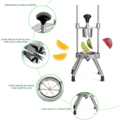 Commercial Easy Wedger Lemon Cutter Fruit Orange Lime Slicer 8 Section 304 Stainless Steel Blade Vegetable Tomatoe Potatoe Chopper Dicer for Home Bar Restaurant - view 5