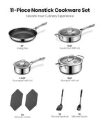 11-Piece Hybrid Stainless Steel Cookware Set, Non Stick Pots and Pans - view 3