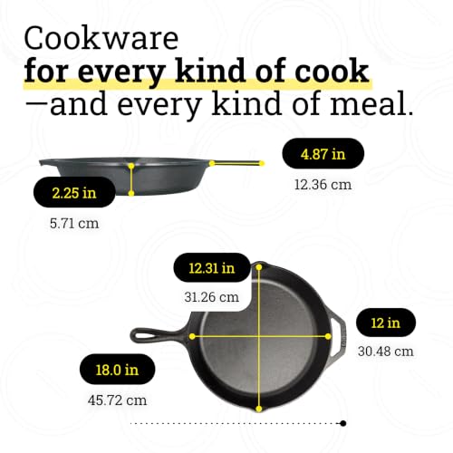 Pre-Seasoned Cast Iron Skillet, 12 Inches, Spacious Skies - view 6