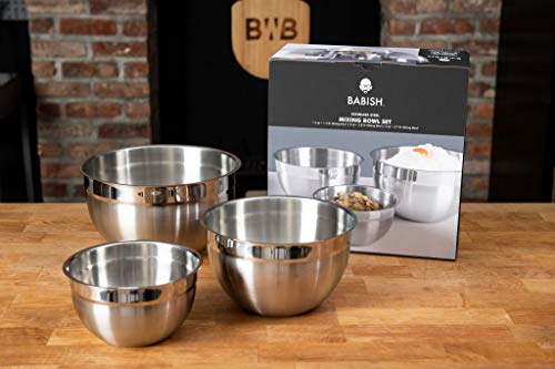 3-Piece Stainless Steel Mixing Bowl Set – Nesting Metal Bowls for Baking, Cooking, and Meal Prep – Durable & Dishwasher Safe - view 3